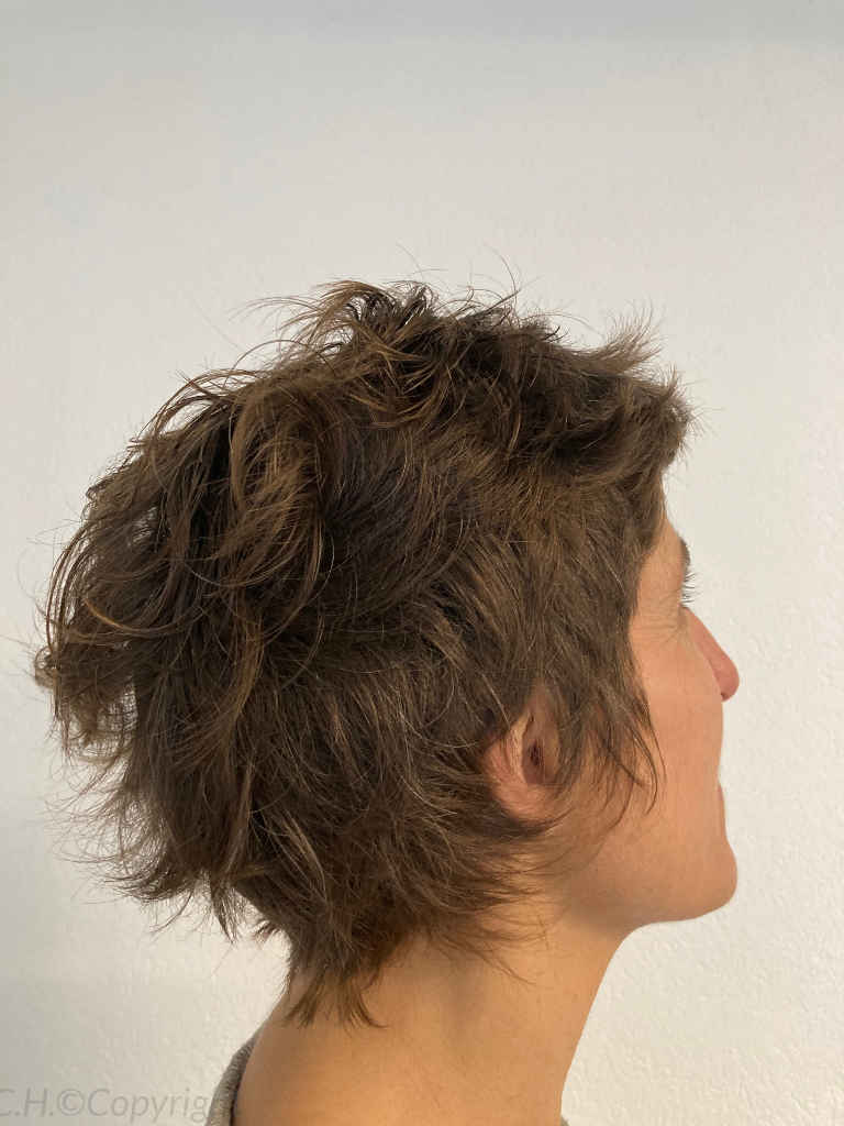 Femme avec coupe de cheveux court, creacion La beaute de l'être(Valis-bramois-sion)